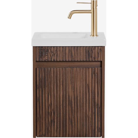 SKLUM Narek Holz-Badezimmermöbel-Set mit integriertem Waschbecken