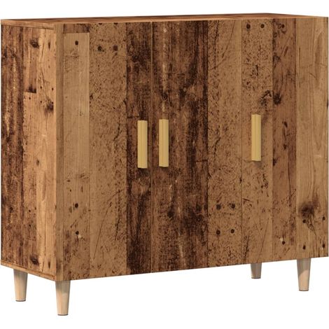 Aparador buffet cómoda mueble mueble de almacenaje organizador cocina salón salón madera vieja 90 x 34 x 80 cm madera contrachapada marrón 020036614