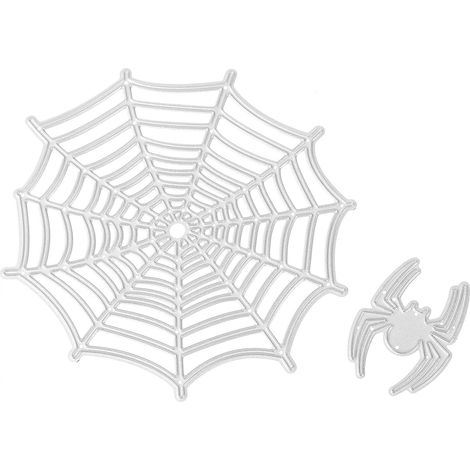 Pochoirs en Métal pour Halloween 2 Pièces en Acier au Carbone Motifs Toile D'araignée, Matrice de Découpe pour Bricolage Créatif et Scrapbooking DIY (1/5)