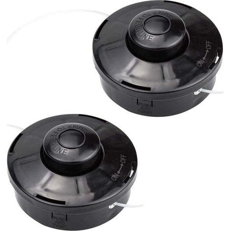 2 PCS Trimmer Line Accessories Automatic Double Thread Head Universal Brush Cutter Head M10 x 1.25 Thread, for Grass Trimmer, Gasoline Replacement Line Spool, Multifunctional Tool (1/4)