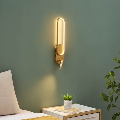 LED-Wandleuchte aus Messing mit Leselicht und Doppelschalter - Jena (1/5)