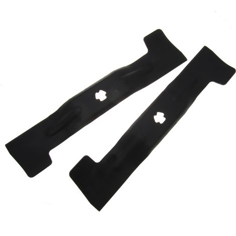 Jardiaffaires – Jeu de 2 lames de tondeuse compatibles MTD – Longueur 46cm – Fixation étoile 6 pointes – Pour coupe à éjection arrière 92cm