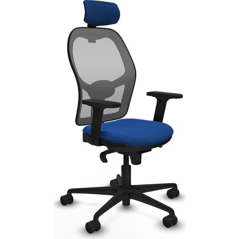 Stuhl piqueras y crespo Jorquera Kunstleder blau graues Mesh