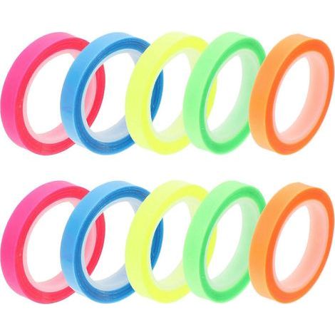 10 rouleaux de ruban adhésif transparent pour surligner, marque-pages portables pour surligner-500.00X0.60X0.01CM (1/4)