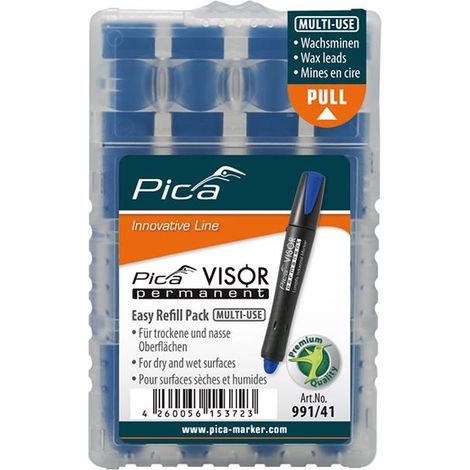 Minen-Set für Permanentmarker VISOR Industrial blau Pica (1/4)