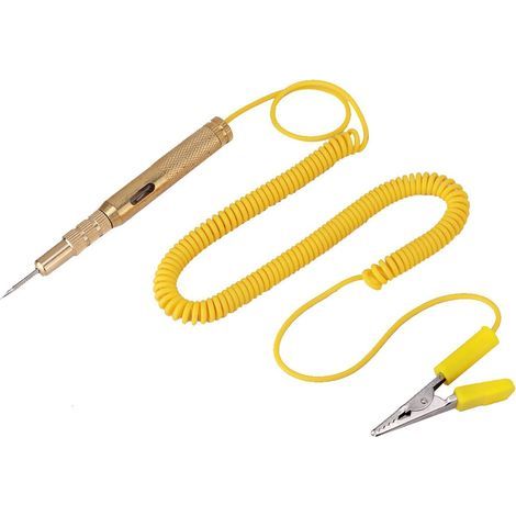 Circuit Tester Pen, Auto Car Vehicle Circuit Tester DC 6V 12V 24V Bulb Voltage Tester Pen Yellow (1/4)