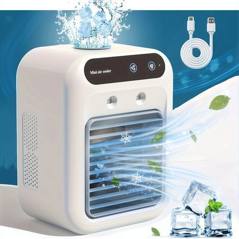 Mini-USB-wiederaufladbarer Klimaanlagenventilator – Tragbares Kühlgerät fürs Büro, USB-aufladbar (1/5)