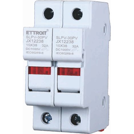 ETTROIT JX12238 Supporto per fusibili cilindrici Base RT18-32  2P DIN 10 x 38mm AC/DC (1/3)
