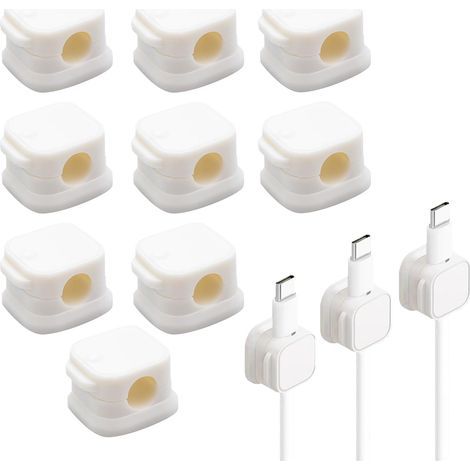 9 Pièce Clips Cable,Magnetic Cable Clips,Accroche Cable,Clips Cable Adhesif,Cable Clips,Support Cable,Pince Cable,Accroche Cable Adhésif,pour Câble de Chargement,HDMI,USB,Câble Audio(Blanc) (1/5)