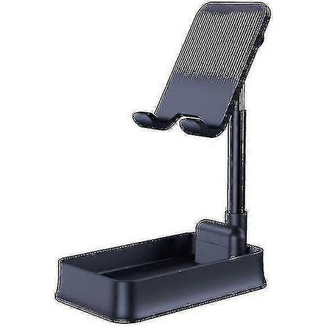 Support télescopique pliable pour smartphone et tablette de bureau réglable (noir) (1/3)