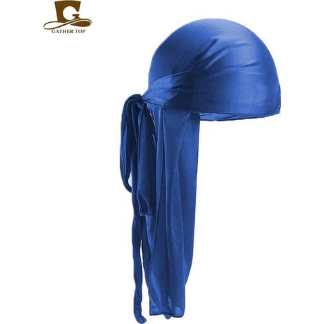 Durag – Bleu royal – Coiffe – Foulard – Bonnet wave – Filet à cheveux – Accessoire capillaire (1/2)