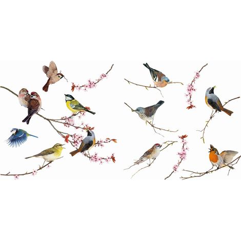 Fenster-Sticker Birds, 31 x 31 cm / 2 Bögen (1/3)