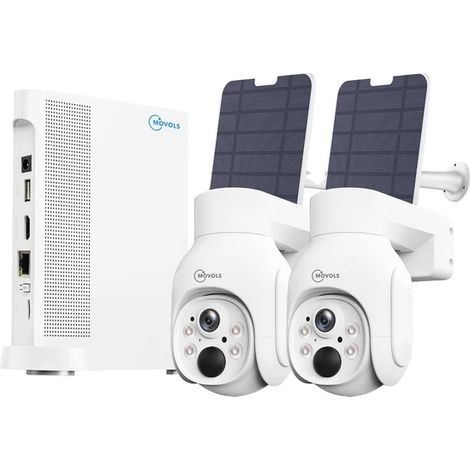 Sistema di telecamere di sorveglianza, risoluzione 4MP, controllo PTZ remoto, nessuno, 4MP con 2 telecamere PTZ solari (1/2)