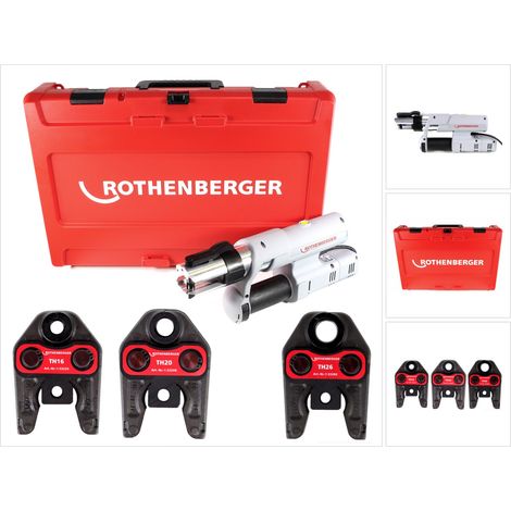 Rothenberger elektrohydraulische Fitting - Pressmaschine ROMAX AC ECO mit Pressbacken-Set TH 16-20-26 mm (1/5)
