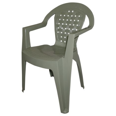 Fauteuil antide'rapant Norma en re'sine antichoc 56x45x80 cm gris tourterelle pour jardin exte'rieur