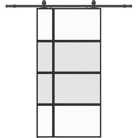 Maison Exclusive - Schiebetür mit Beschlag Schwarz 102,5x205 cm H