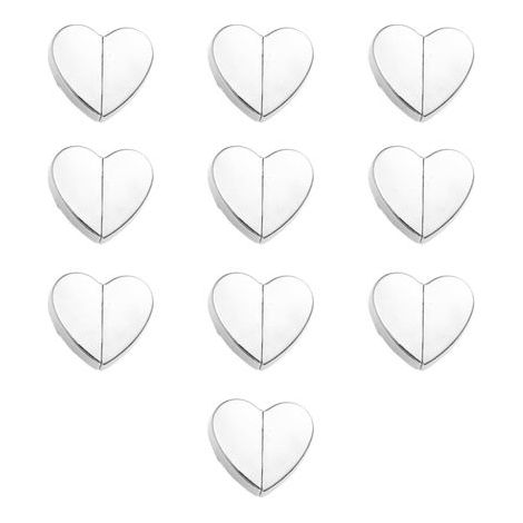 (Argenté) Lot de 10 Aimants pour Rideaux, Fermeture Magnétique en Forme de Cœur Attaches Magnétiques Amovibles en Alliage Zinc pour Rideaux Chambre Salle Bain Bureau AntiFuite Lumière (1/5)