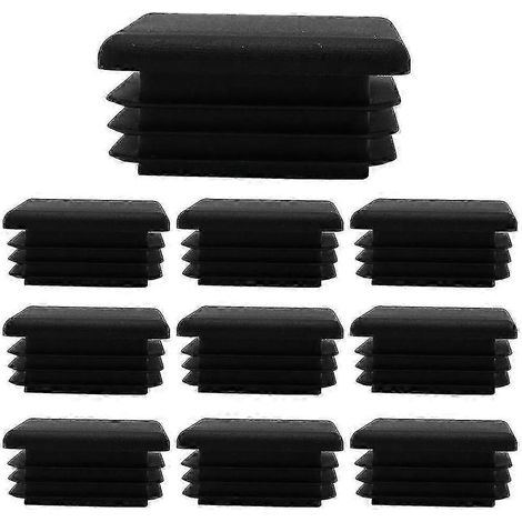 10 embouts carrés pour tubes avec bouchons en plastique, roulettes noires pour meubles (1/5)