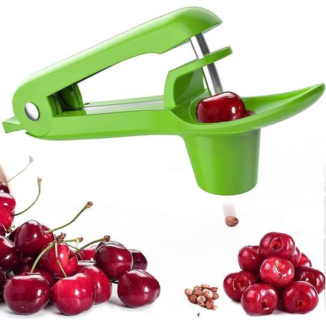 Kirschausstecher - Kirschausstecher aus Edelstahl, Kirschentferner, geeignet zur Herstellung von Kirschmarmelade, mit Verriegelungssystem (schwarz)