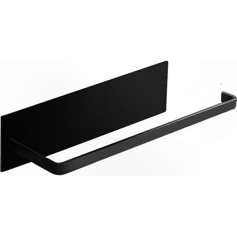 Porte-serviettes en papier magnétique noir, barre multifonctionnelle à fixation magnétique puissante pour cuisine, réfrigérateur et barbecue. (1/5)