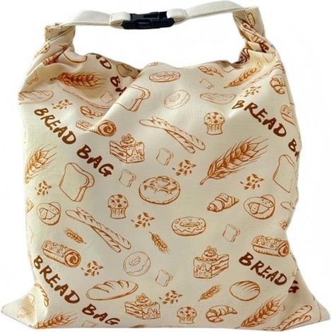 Bolsa para pan de 33x43 cm con cera de abeja, Bolsa reutilizable de algodón y lino para pan, Bolsa de doble capa, Reutilizable (1/5)