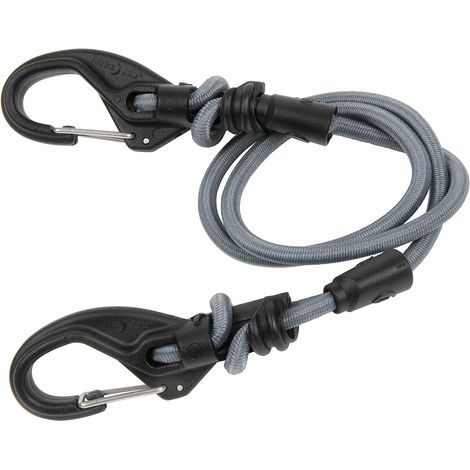 Nite-ize KBB5-01-R3 KnotBone, corda elastica con estremità a moschettone + lunghezza regolabile 15,2-71,1 cm, taglia 5, grigio