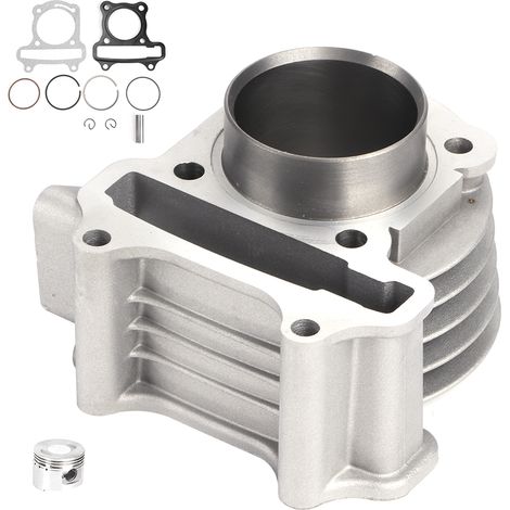 Kit de réfection cylindre moteur avec piston, segments, axe et joint pour scooter/cyclomoteur GY6 80 cm³. (1/5)