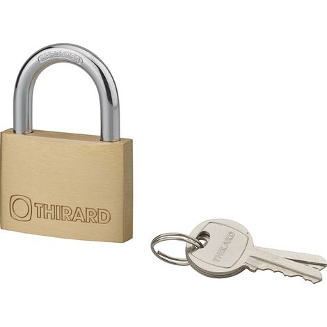 THIRARD - Cadenas à clé Type 1, laiton, intérieur, anse acier, 45mm, 3 clés - THIRARD