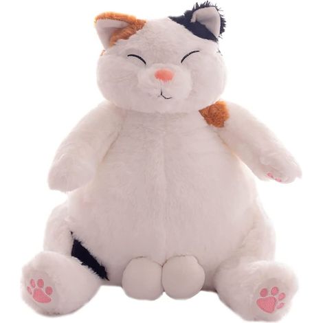 Coussin en peluche chat, motif kawaii, chat paresseux mignon, marron, 35 cm (1/5)