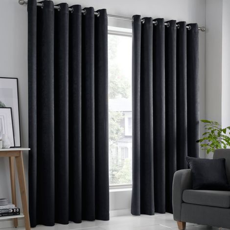 Lot de 2 rideaux à œillets - Isolation thermique - Pour chambre à coucher et salon - Coton doux - Style porte moderne (1/4)