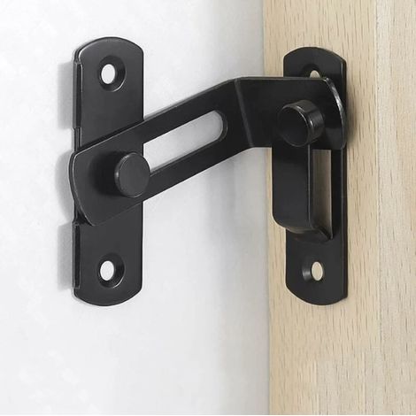 Black - Large 90 Degree Right Angle Door Lock Buckles Curved Locking Bolts Sliding Lock Lever Bolts For Doors And Windows