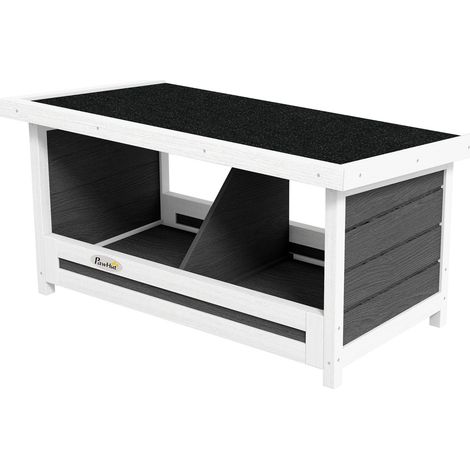 Nistkasten Nistbox Aus Tannenholz Brutkasten Mit Wetterbeständigem Asphaltdach Für Hühner, 66 X 37 X 34 Cm, Grau
