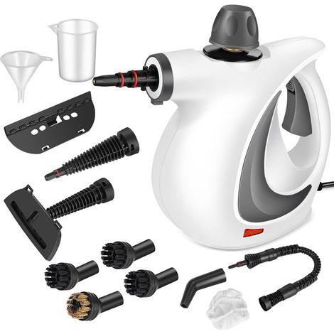 BLOSSOM Nettoyeur vapeur 12 accessoires - 3,5 bar - 1050 W - Câble 3m - Réservoir remplissable - Pour carrelage, cuisinière, fenêtres, canapés et voitures