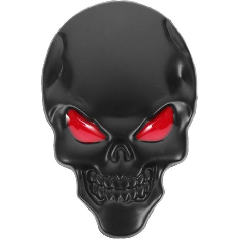 Autocollant métallique tête de mort, logo chauve-souris, badge, emblème (noir)-Black (1/3)