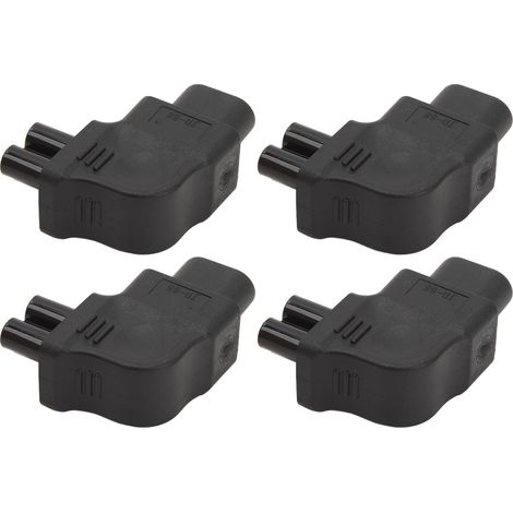 Lot de 4 adaptateurs IEC320 C8 vers IEC320 C5 à angle droit, 2,5-10 A, 250 V, convertisseur d'alimentation pour ordinateur portable/PC. (1/5)