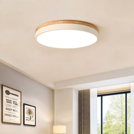 Plafonnier LED moderne rond dimmable 2700K-6000K avec contrôle APP et télécommande, fixation encastrée, pour chambre, couloir, salle de bain (1/5)