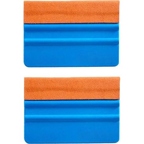 Espátula de alta calidad con borde de gamuza para vinilo de automóviles, espátula duradera para láminas de ventanas, espátula para calcomanías (paquete de 2, naranja) (1/5)