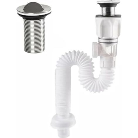 Kit de vidange pour évier de cuisine, égouttoir pliable universel, tuyau de vidange flexible anti-fuite avec bouchon filtrant anti-obstruction pour éviers de salle de bain et de cuisine (1/5)