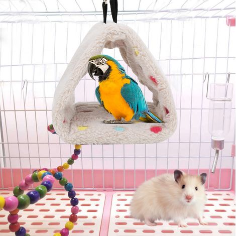 Hamac en peluche pour hamster, nid suspendu chaud pour petits animaux de compagnie, perroquets, mainates, planeurs de sucre. (1/5)