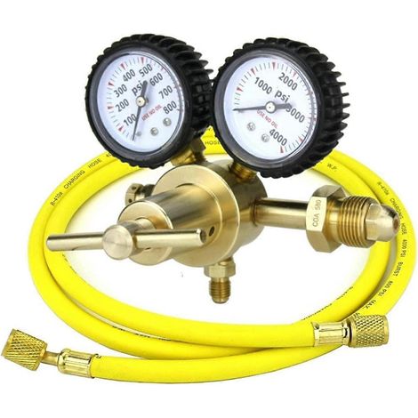 Régulateur d'azote avec tuyau pour purge CVC, raccord d'entrée CGA580-- (1/5)