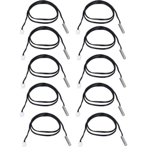 10 Capteurs de Température NTC B3950 5K, Tête Cylindrique 5x25mm, Longueur Câble 500mm pour Mesure Précise (1/5)