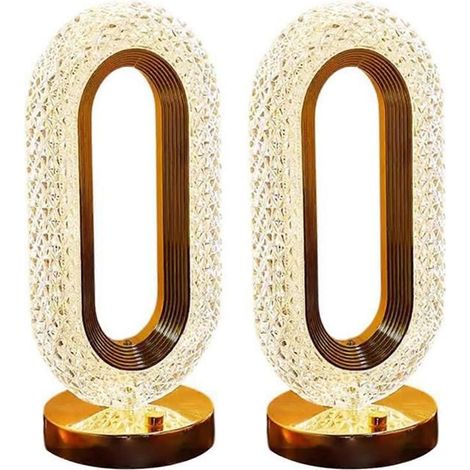 KLVGTIFS PU - Lampe de table LED portable rechargeable à commande tactile, veilleuse à intensité variable pour chambre, salon et décor2pcs (1/5)