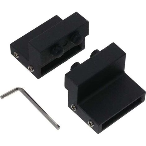 Set of 2 Black Carbon Steel Adjustable Barn Door Stops (1/4)
