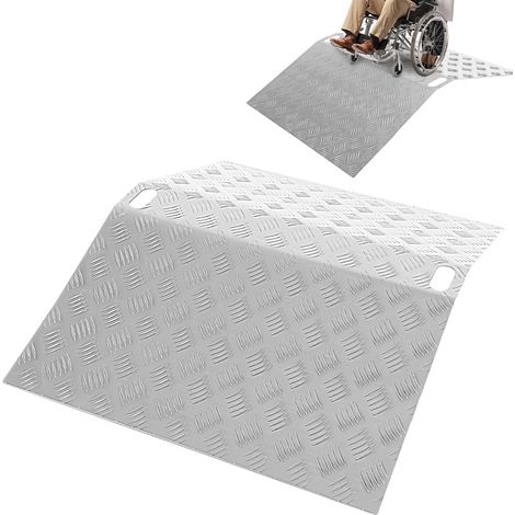 Wolketon Rampa di soglia in alluminio 100 cm, rampa per sedie a rotelle Rampa di soglia portatile, rampa a ponte Portata 270 kg con maniglie