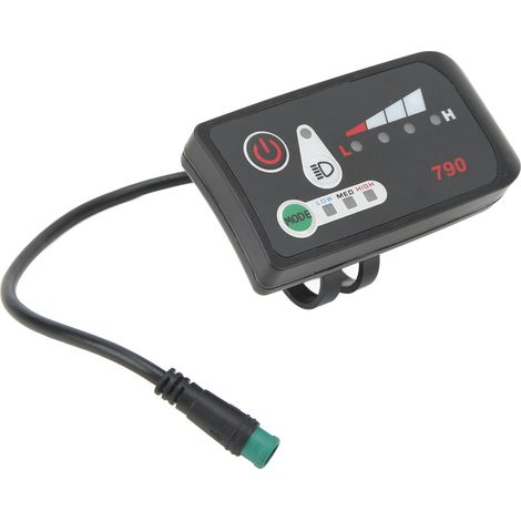 Panneau d'affichage LED de puissance pour vélo électrique, avec prise mâle 5 broches étanche pour guidon de 22,2 mm, 24 V. (1/5)