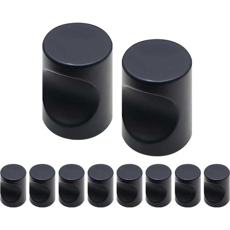 10 schwarze Möbelknöpfe – Küchentürgriffe – Für Schränke, Kleiderschränke, Schubladen, Schminktische und Türen (1/3)