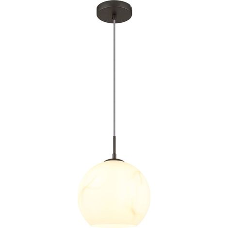 Hängeleuchte Pendelleuchte Schlafzimmerlampe Marmoroptik Schwarz Metall D 25 cm (1/5)