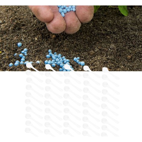 Lot de 50 cuillères doseuses en plastique de 5 ml pour médicaments en poudre, engrais et fournitures de jardinage (1/5)