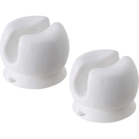Lot de 4 supports de brosse à dents avec ventouse, fixation murale, auto-adhésif, crochet de rangement pour toilettes (taille : 2,5 x 2,5 x 2 cm) (1/5)
