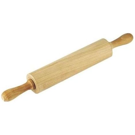 Rouleau à pâtisserie pivotant en bois, dimensions 6 x 25 cm, idéal pour étaler pâtes à tarte, pâte à cookie et pâtisseries diverses, pièce unique pour cuisine maison et professionnelle (1/2)
